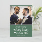 Ons eerste kerstfeest als Mr. & Mr. Feestdagenkaart (Staand voorkant)