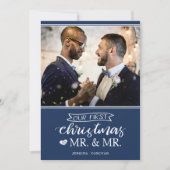 Ons eerste kerstfeest als Mr. & Mr. Feestdagenkaart (Voorkant)