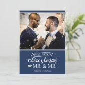 Ons eerste kerstfeest als Mr. & Mr. Feestdagenkaart (Staand voorkant)