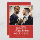 Ons eerste kerstfeest als Mr. & Mr. Feestdagenkaart (Voorkant / Achterkant)