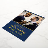 Ons eerste kerstfeest als Mr & Mr gay bruiloft Folie Feestdagenkaart (Gedraaid)