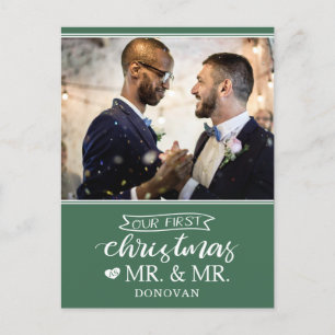 Ons eerste kerstfeest als Mr. & Mr. newlyweds Feestdagenkaart