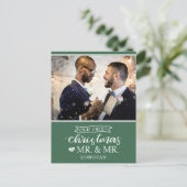 Ons eerste kerstfeest als Mr. & Mr. newlyweds Feestdagenkaart (Staand voorkant)