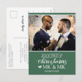 Ons eerste kerstfeest als Mr. & Mr. newlyweds Feestdagenkaart (Voorkant / Achterkant)