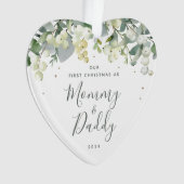 Ons eerste kerstfeest als Ouders Foto Hart Ornament (voorkant)