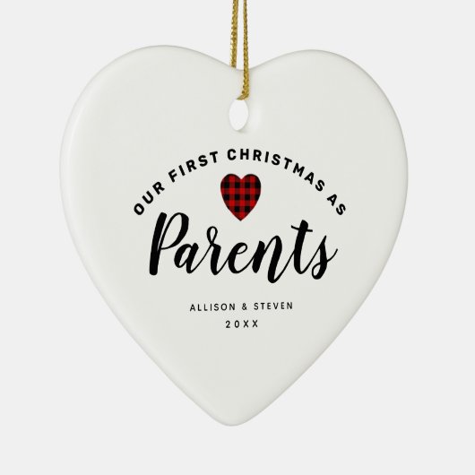 Ons eerste kerstfeest als ouders op persoonlijke t keramisch ornament (Rechts)