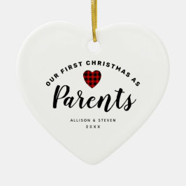 Ons eerste kerstfeest als ouders op persoonlijke t keramisch ornament