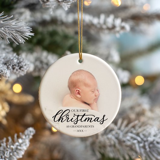 Ons eerste kerstfeest als zwarte grootouders keramisch ornament