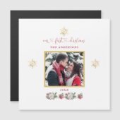 Ons eerste kerstfeest Floral Snowflake Foto bruilo (Voorkant / Achterkant)