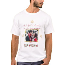 Ons eerste kerstfeest Floral Snowflake Foto bruilo