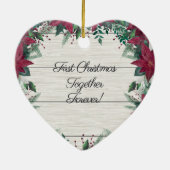 Ons eerste kerstfeest | Fotohart Keramisch Ornament (Achterkant)