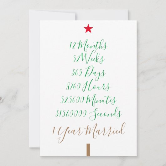 Ons eerste kerstfeest getrouwd 1 jaar getrouwd ker feestdagenkaart (Voorkant)