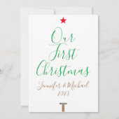 Ons eerste kerstfeest getrouwd 1 jaar getrouwd ker feestdagenkaart (Achterkant)