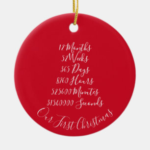 Ons eerste kerstfeest getrouwd jubileum 1 jaar keramisch ornament