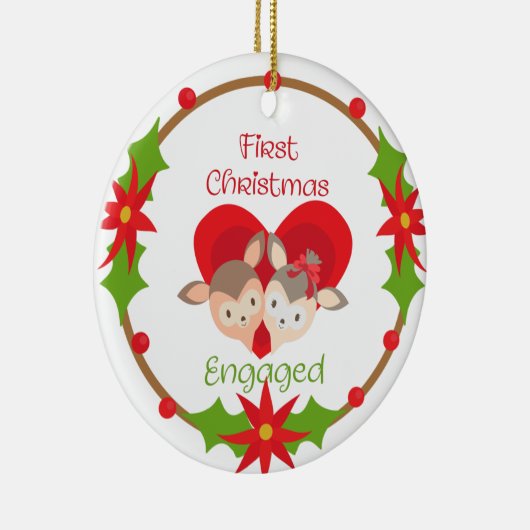 Ons eerste kerstfeest ging diep in het hart keramisch ornament (Rechts)