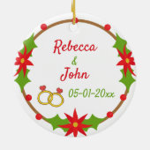 Ons eerste kerstfeest ging diep in het hart keramisch ornament (Achterkant)