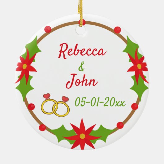 Ons eerste kerstfeest ging diep in het hart keramisch ornament (Achterkant)