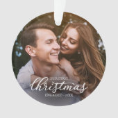 Ons eerste kerstfeest ging over Elegant White Scri Ornament (voorkant)