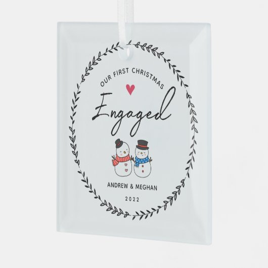 Ons eerste kerstfeest glas ornament (Voorkant links)