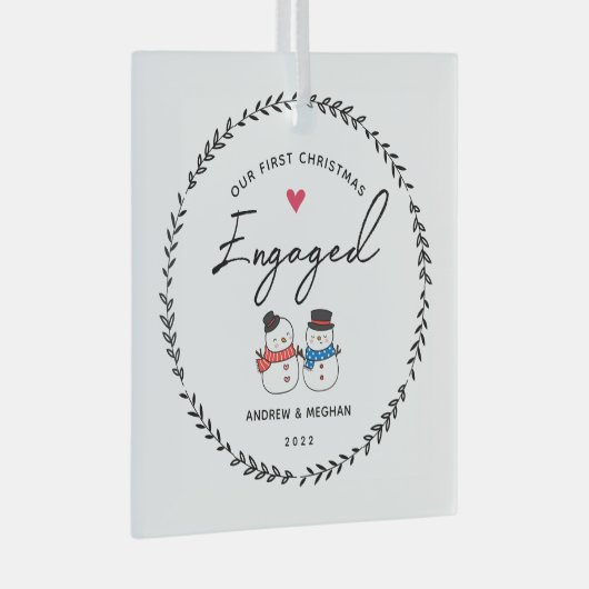 Ons eerste kerstfeest glas ornament (Voorkant Rechts)