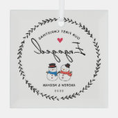 Ons eerste kerstfeest glas ornament (Achterkant)