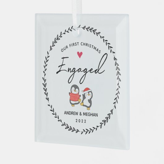 Ons eerste kerstfeest glas ornament (Voorkant links)