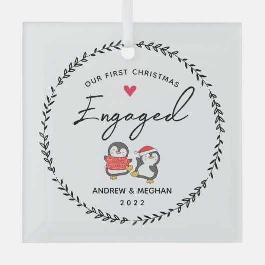 Ons eerste kerstfeest glas ornament (Voorkant)