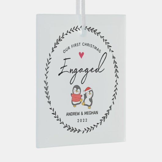 Ons eerste kerstfeest glas ornament (Voorkant Rechts)