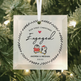 Ons eerste kerstfeest glas ornament