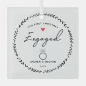 Ons eerste kerstfeest glas ornament (Voorkant)