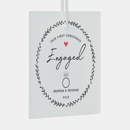 Ons eerste kerstfeest glas ornament (Voorkant Rechts)