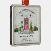 Ons eerste kerstfeest in New House Metal Ornament (Rechts)
