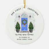 Ons eerste kerstfeest in New House Metal Ornament (Voorkant)