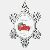 Ons eerste kerstfeest in ons nieuwe huis voor Fees Tin Sneeuwvlok Ornament (Rechts)