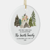 Ons eerste kerstfeest in ons nieuwe thuisornament keramisch ornament (Rechts)