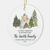 Ons eerste kerstfeest in ons nieuwe thuisornament keramisch ornament (Links)