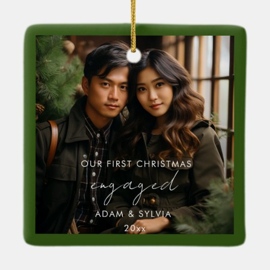 Ons eerste kerstfeest keramisch ornament (Achterkant)