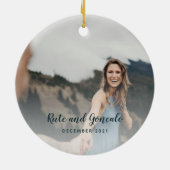 Ons eerste kerstfeest keramisch ornament (Achterkant)