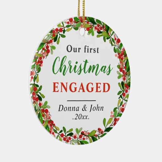 Ons eerste kerstfeest | Kerstmis Keramisch Ornament (Rechts)