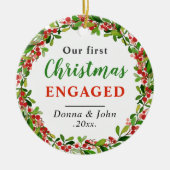 Ons eerste kerstfeest | Kerstmis Keramisch Ornament (Voorkant)