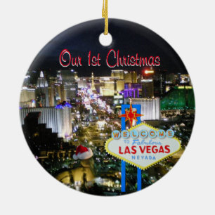 Ons eerste kerstfeest Las Vegas Keramisch Ornament