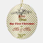 Ons eerste kerstfeest met een gether Retro-versier Keramisch Ornament (Links)