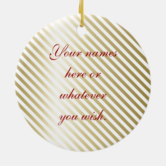 Ons eerste kerstfeest met een gether Retro-versier Keramisch Ornament (Achterkant)