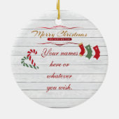 Ons eerste kerstfeest met een gether Retro-versier Keramisch Ornament (Achterkant)