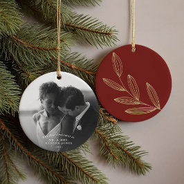 Ons eerste kerstfeest met ruby Sprout-keramische s Keramisch Ornament