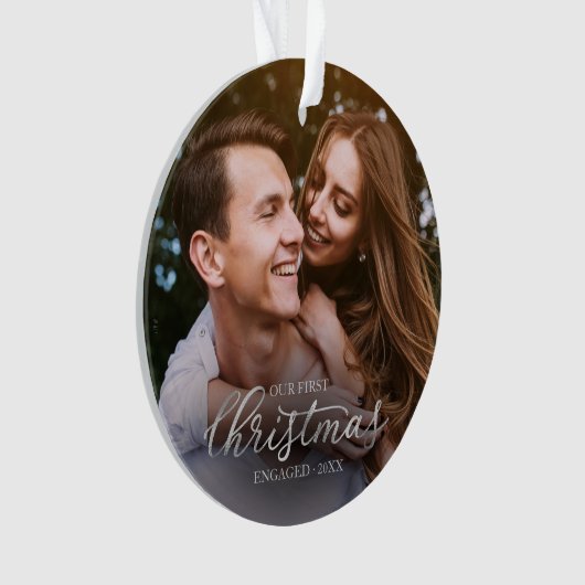 Ons eerste kerstfeest met Silver Foil script Ornament (voorkant)