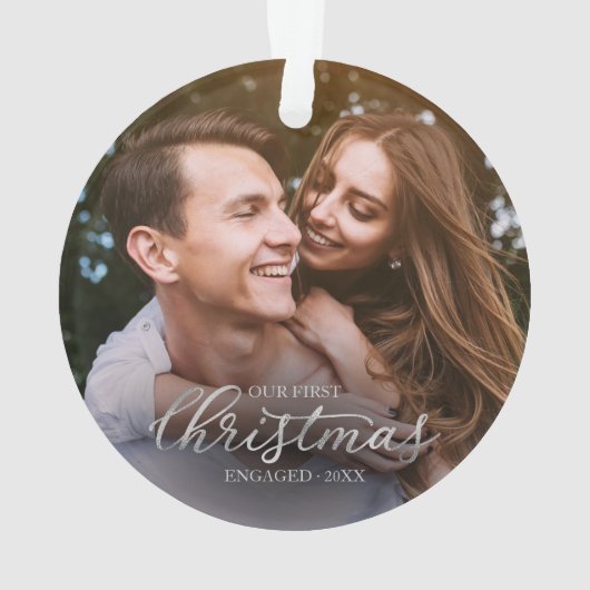 Ons eerste kerstfeest met Silver Foil script Ornament (achterkant)