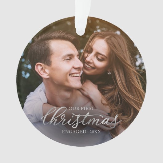 Ons eerste kerstfeest met Silver Foil script Ornament (voorkant)