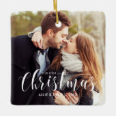 "Ons eerste kerstfeest" Moderne persoonlijke Keramisch Ornament (Voorkant)