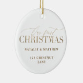 ons eerste kerstfeest nieuw thuis keramisch ornament (Rechts)